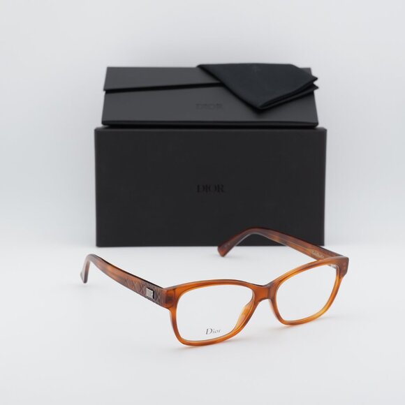 Dior LADYDIORO 2 0SX7 00 Rectangle Eyeglasses 52mm - Havana - Picture 7 of 11